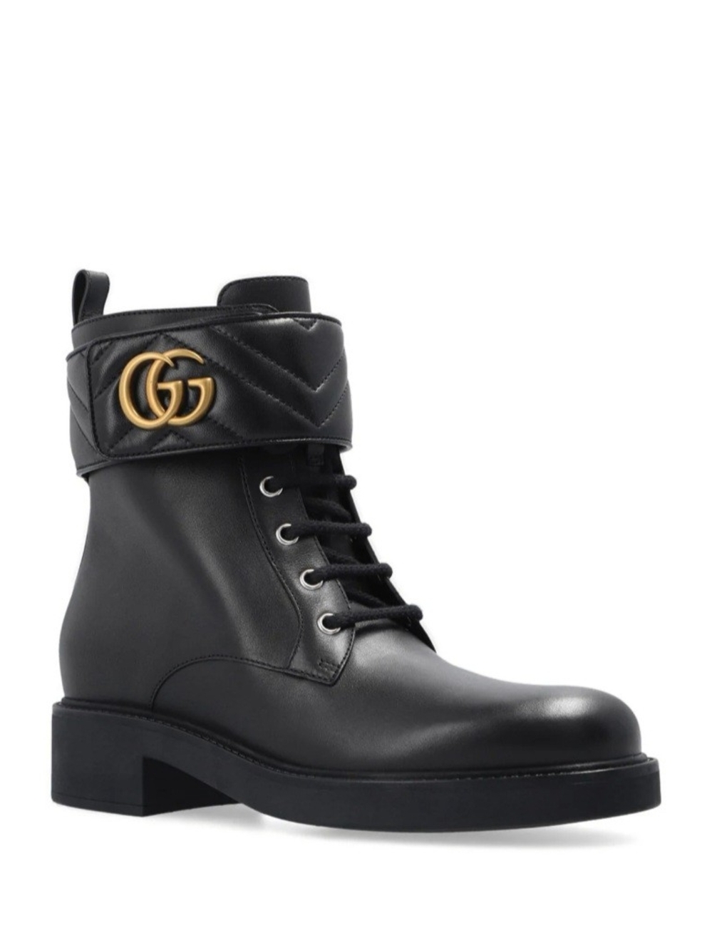 Gucci Black Leather Logo Ankle Boots - Picture 8 of 12